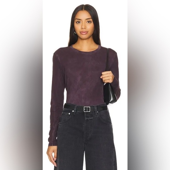 Cotton Citizen Tops - Cotton Citizen Burgundy Tie Dye Long Sleeve Tee - Supima Connton - Size XS